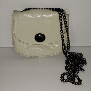 HOBO- Cream Pleather Small Crossbody Bag, Stadium Size, 5 x 4